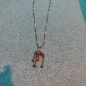 Elegant Silver Necklacewitb with Multicolor Accents